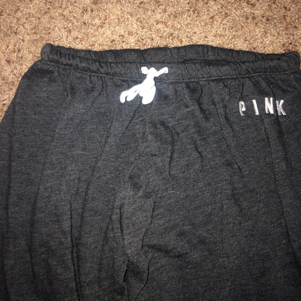 VS PINK CUFFED GREY SWEATS